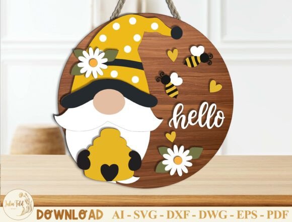 Charming Craft Design: The Daisy Gnome Door Hanger SVG