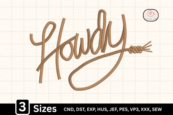 Howdy Rope: Western Country Cowboy Rodeo Embroidery Design