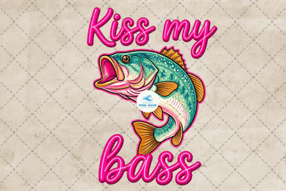 Preppy Kiss My Bass Fishing Summer PNG: A Playful Design Asset