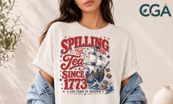 Spilling the Tea Since 1773 PNG: A Bold Graphic for History & Humor