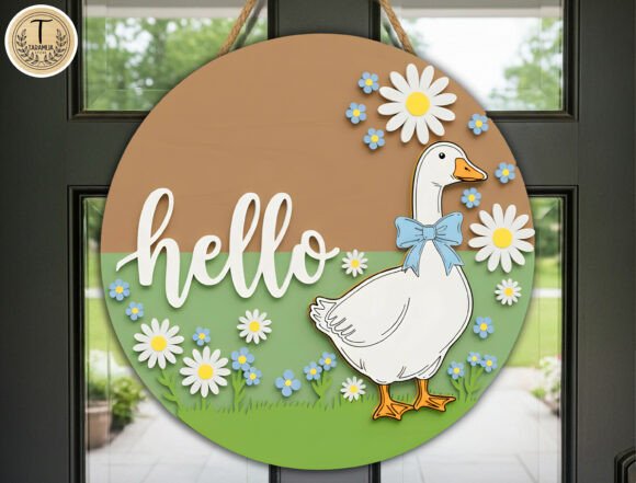Spring Into Style: 3D Layered Laser Cut Door Sign