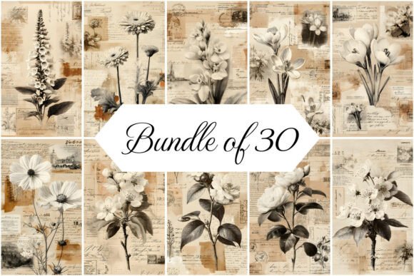 Timeless Botanicals: Vintage Cottagecore Florals for Your Projects